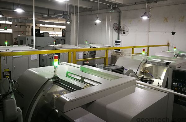 CNC machining workshop with milling machines