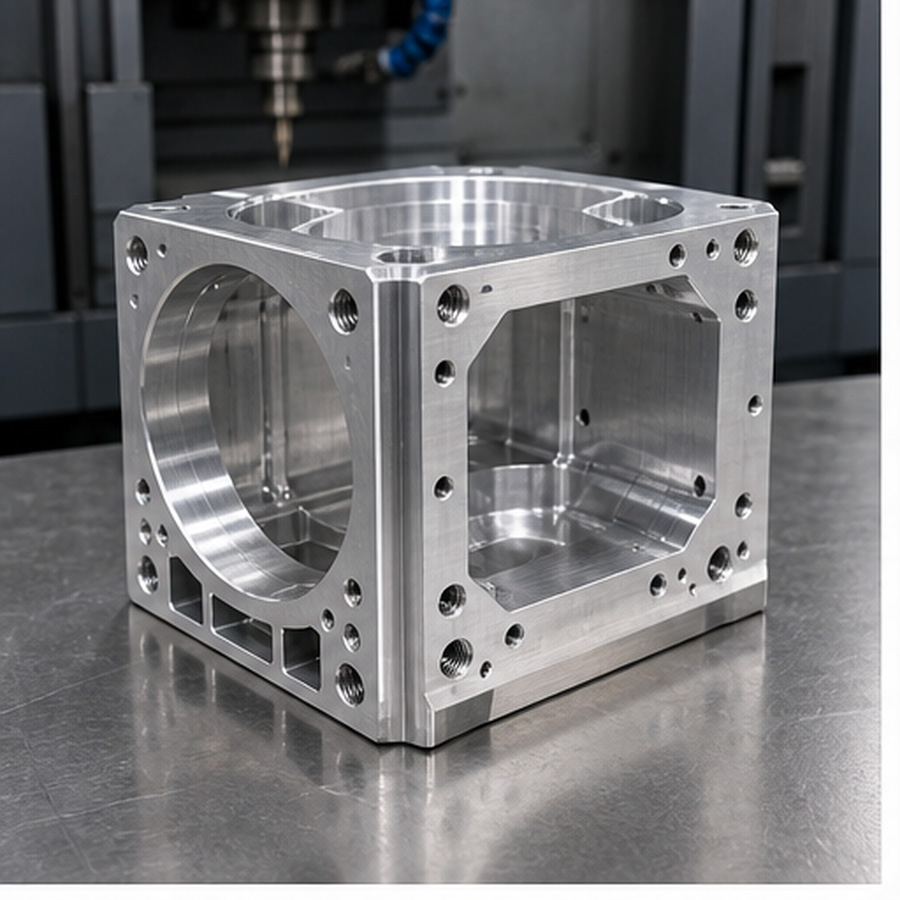 CNC milled aluminum machine housing