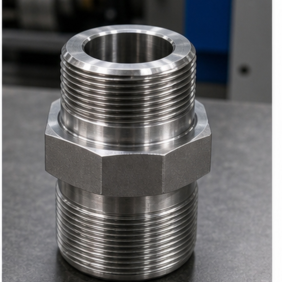 CNC turned valve connector component